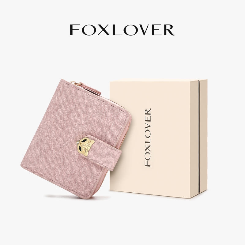 FOXLOVER กระเป๋าสตางค์ยีนส์สั้นสำหรับผู้หญิง มาพร้อมช่องใส่การ์ด 14 ช่อง กันน้ำกันขโมย มีหลายสีให้เลือก