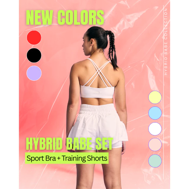 Hyrox Hybrid Babe Set Sport Bra + Training Shorts เซ็ตสปอร์ตบราและกางเกงเทรนนิ่ง