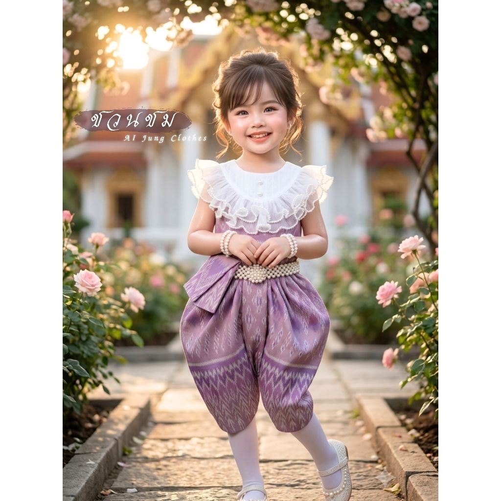 ชุดไทยเด็ก รุ่นชวนชม ใส่ไปโรงเรียน-ลอยกระทง AI Jung Clothes น่ารักคุ้มค่า มุมมองที่ 5