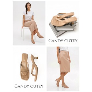 Candy Cutey  รองเท้าส้นคีบดีไซน์เรียบหรู ส้นเตี้ย ใส่เดินสบาย ช่วยให้ลุคดูสูงเพรียว แมทช์ง่ายได้ทุกวัน