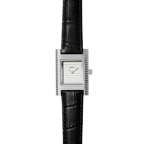 LAPHONT STRIATA WATCH MEDIUM SILVER CASE EMBOSSED DIAL