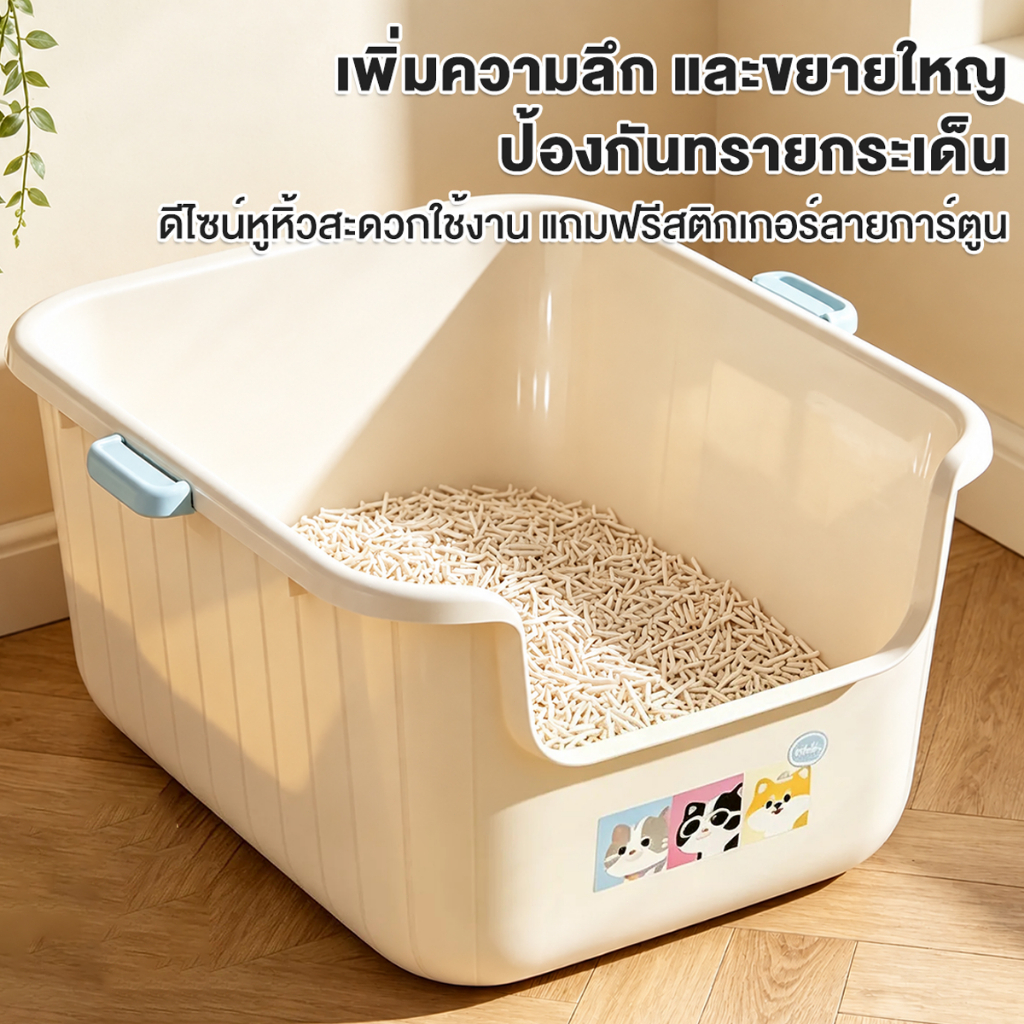 ห้องน้ำแมวตัวใหญ่ ถาดทรายแมว กระบะทรายแมว
