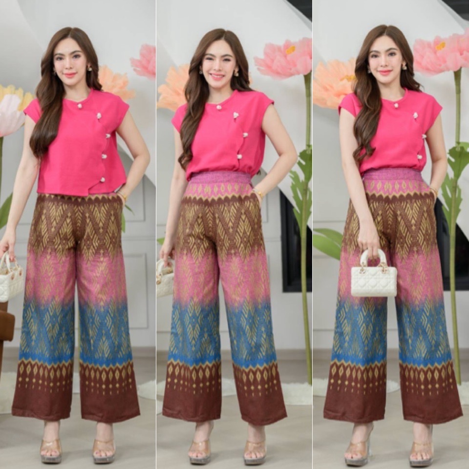 LANNA-เซทเสื้อ+กางเกงลายไทย [มีไซร้คนอ้วน] ซื้อแยกได้ค่ะ