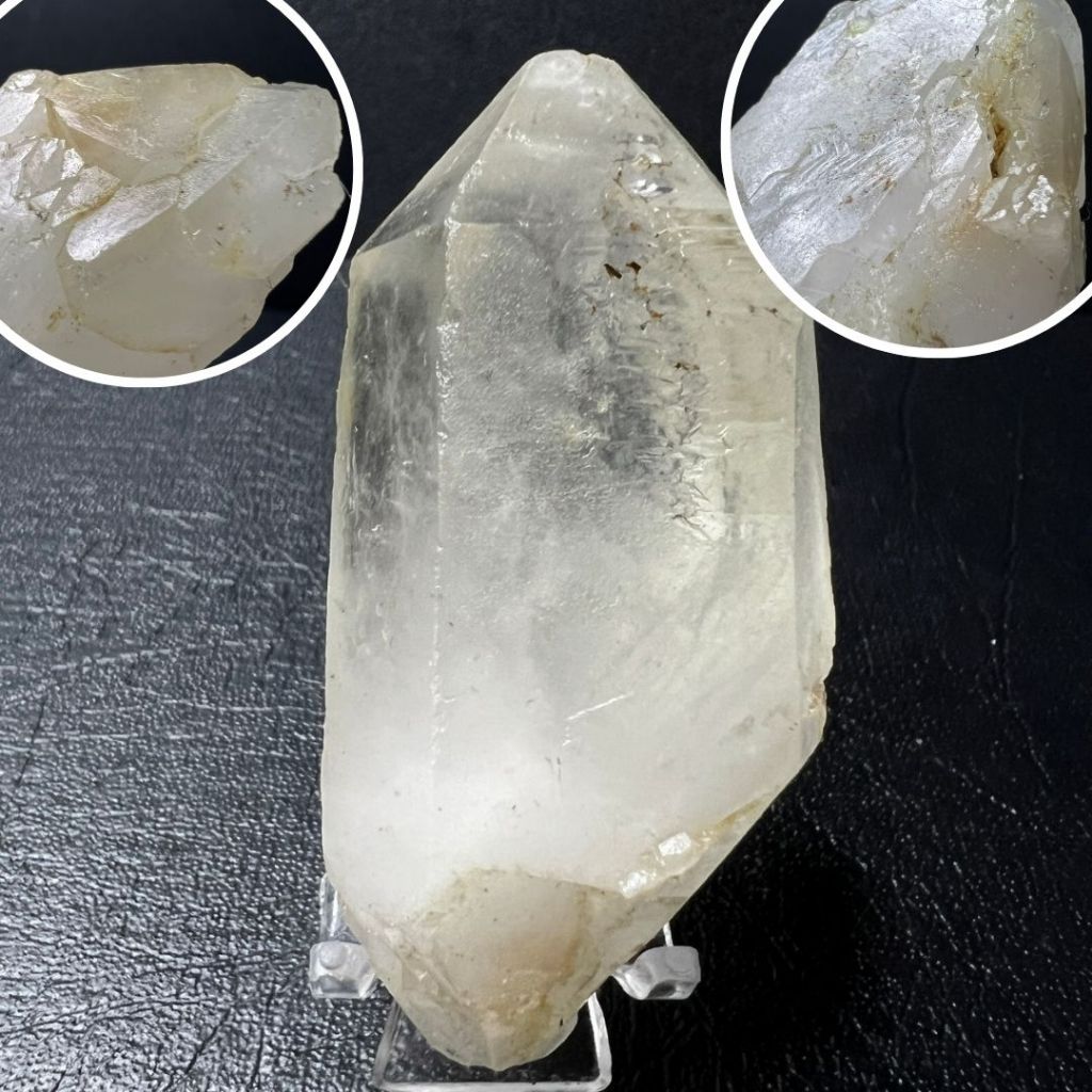 (102กรัม)ควอตซ์ใส 2 ปลาย มี Extra Terrestial Master Quartz ก้อนดิบจาก ...