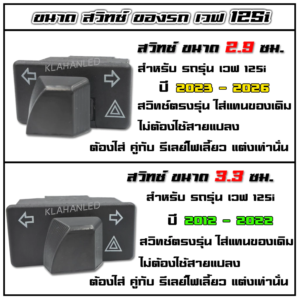 ชุด ผ่าหมาก Honda Wave 125i ทุกรุ่น พร้อมหลอดไฟเลี้ยว LED 5ชิป สว่างมาก สวิทช์ผ่าหมาก เวฟ125i รูปที่ 2