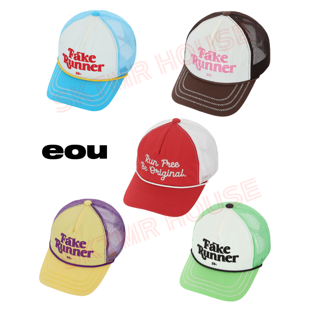 [พร้อมส่ง] หมวก EOU | Fake Runner, Run Free, Lightweight | Shopee Thailand