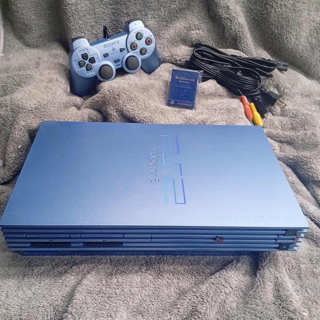 PS2 Limited Aqua Blue (สีฟ้า) รุ่น39000 ไฟ220v. เล่นปั๊ม ไรท์ แท้ข้าม ...