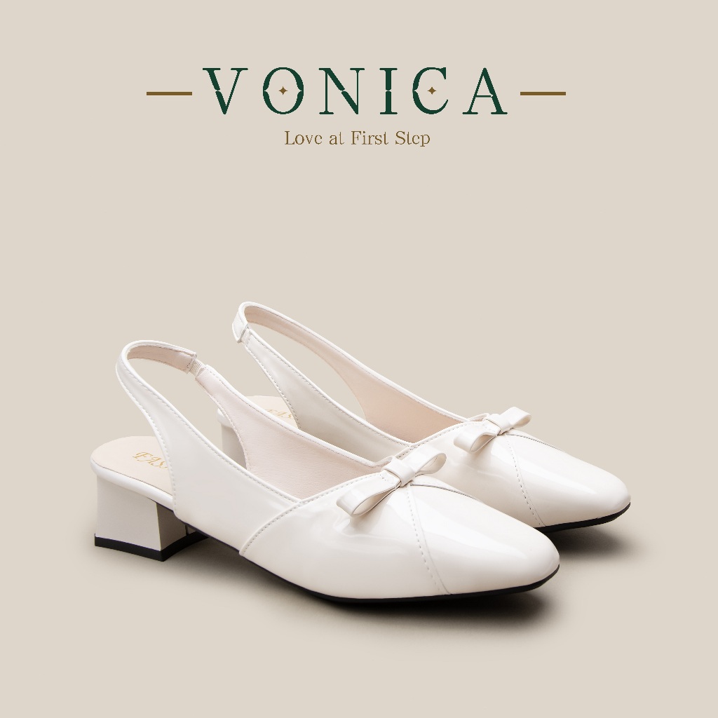 VONICA ส้นสูง 2 นิ้ว รองเท้าแตะผู้หญิงแฟชั่นส้นหนารองเท้าโบว์เหมาะกับ ...