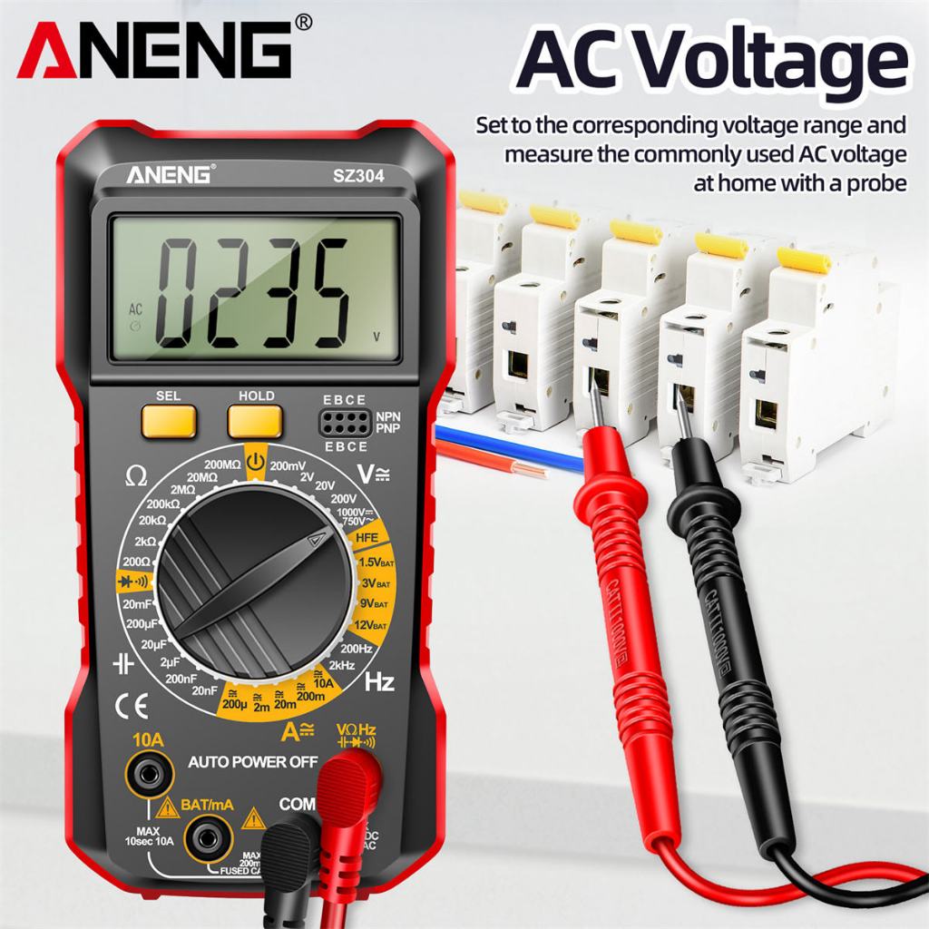 SZ304 Multimeter สีแดง ดิจิตอลมัลติมิเตอร์ ″ANENG″ | Shopee Thailand
