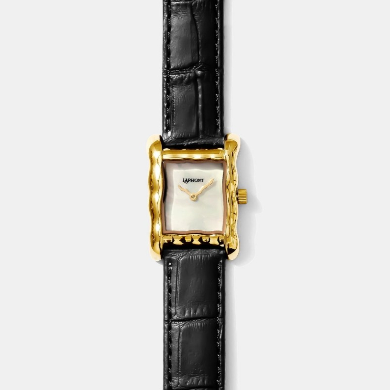 LAPHONT SITU WATCH SMALL GOLD CASE MOTHER OF PEARL DIAL
