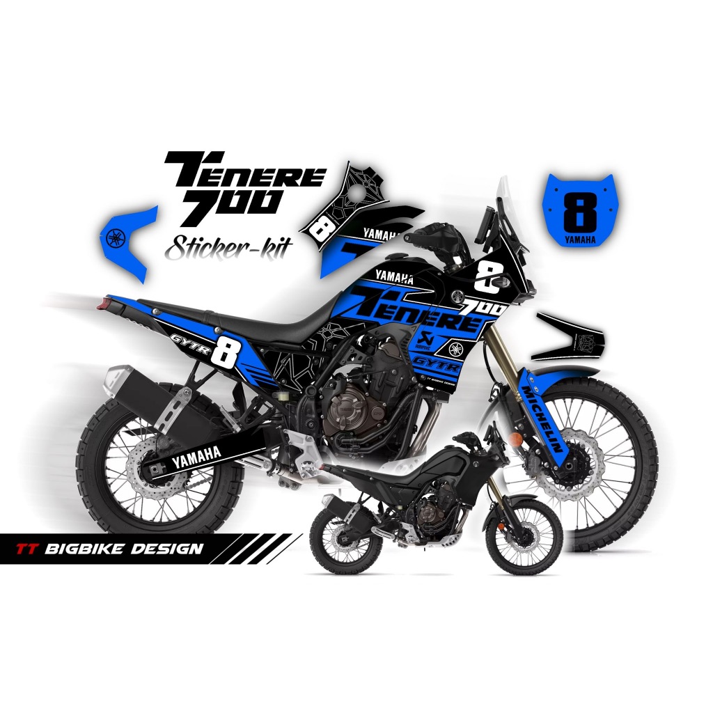 TT BIGBIKE DESIGN ชุดสติ๊กเกอร์แต่งลายรถ สำหรับ TENERE700 ลาย TT RACING ...