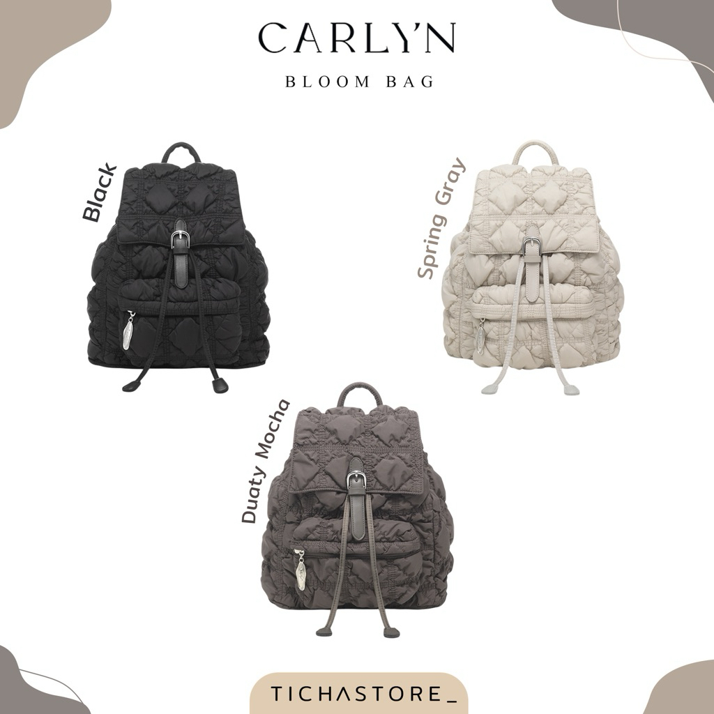 (พร้อมส่ง) Carlyn Bag รุ่น Bloom Backpack สี Black/Spring Gray/Dusty ...