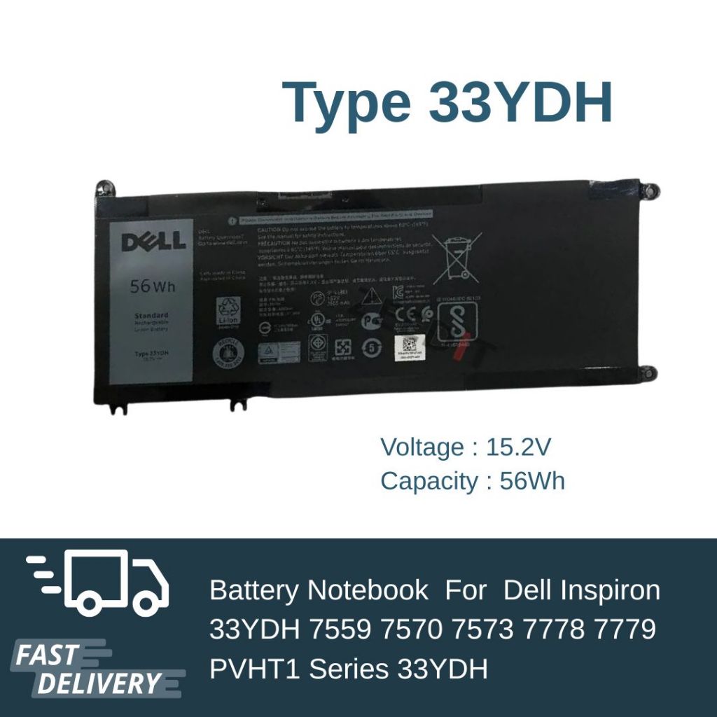 FengWings® 99NF2 33YDH W7NKD Akku Ersetzen für Dell Inspiron 7559 7570 7573 7577 7773 7778 7779 7786, Latitude 3590 3580 3480, Vostro 7570 7580 15.2V 52Wh
