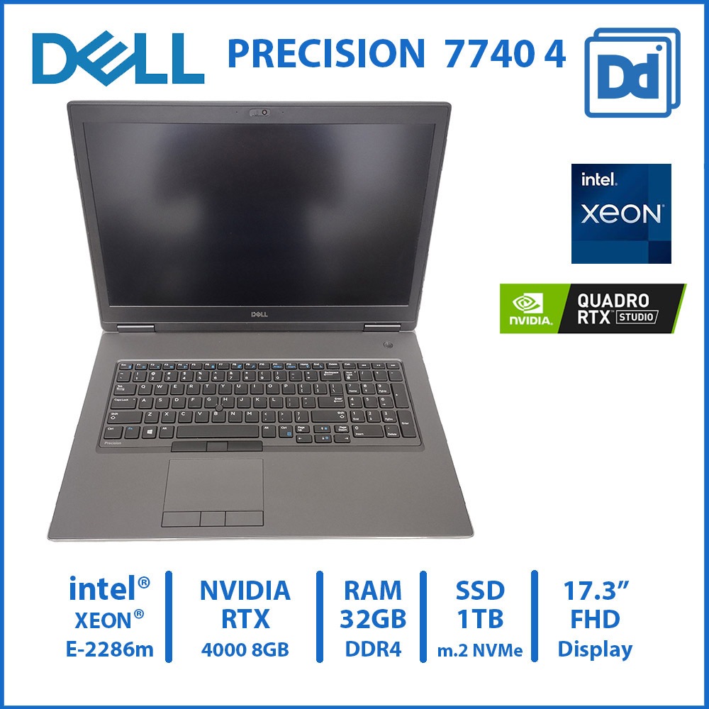 DELL PRECISION 7740 INTEL XEON E-2286m NVIDIA RTX 4000 8GB RAM