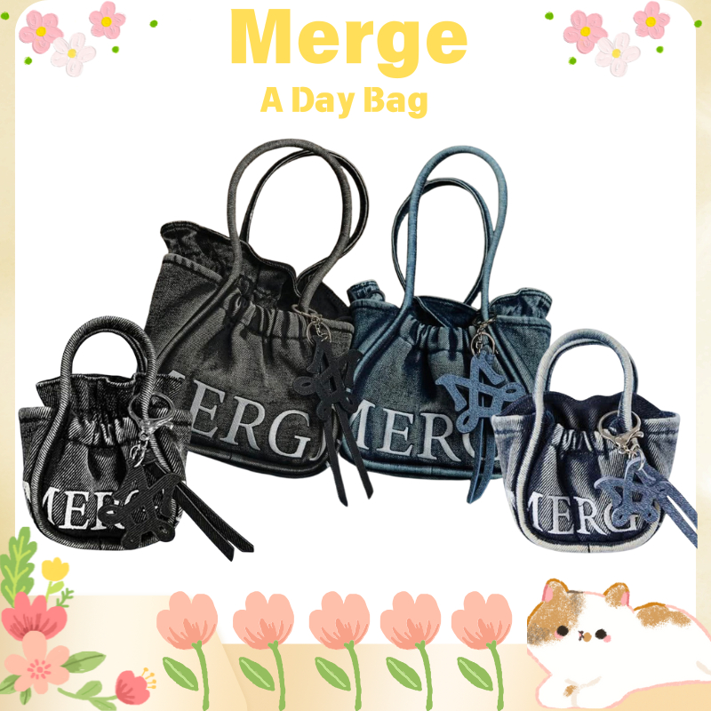 （ของแท้ 100 %）MERGE A Day Bag Mini - Signature Denim Edition กระเป๋า ...