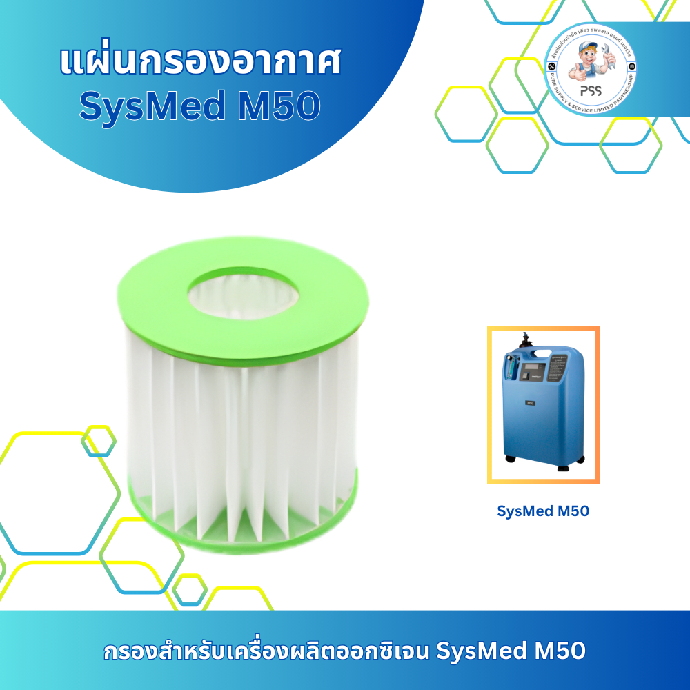Inner Filter Sysmed/ไส้กรองอากาศเครื่องผลิตออกซิเจน Sysmed M50 | Shopee ...