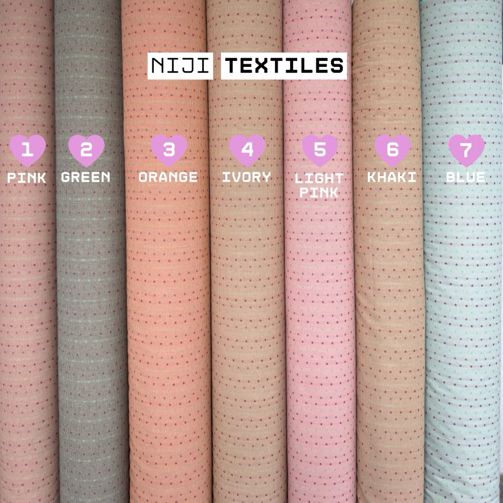 (Moku Light) ผ้าทอญี่ปุ่น ผ้ายานดาย ลายด็อบบี้ สีอ่อน Japanese Yarn Dye ...