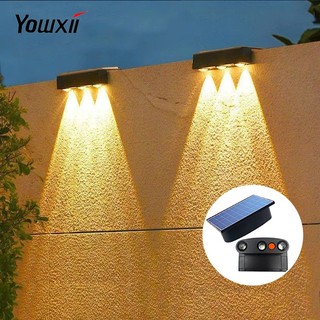 YOWXII đèn tường năng lượng mặt trời ánh sáng vàng nhạt đa màu sắc chống nước chống mưa dành cho trang trí vườn