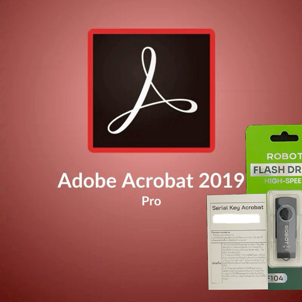 ชุดตรวจติดตั้ง Adobe acrobat Pro 2019 DC+ install flash drive 4GB ...