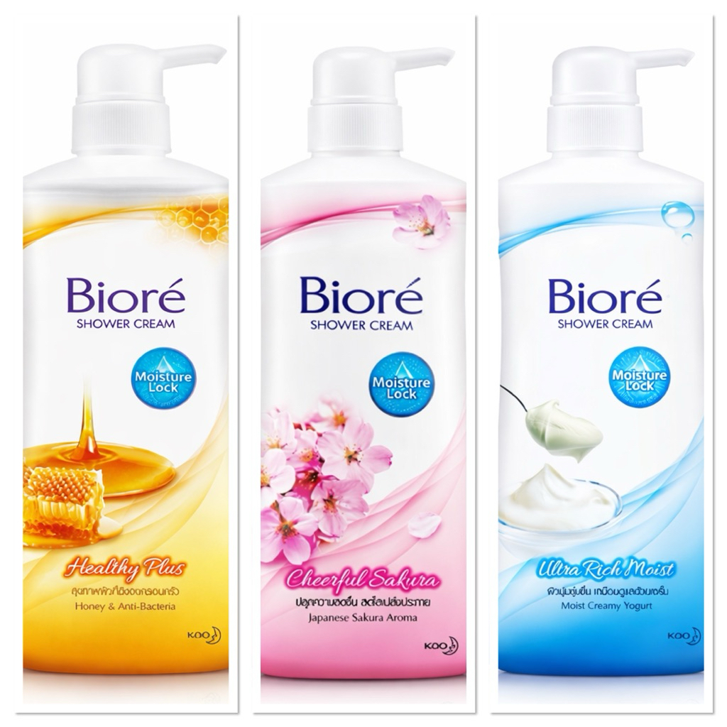 Biore Shower Cream ครีมอาบน้ำ บิโอเร ขวดปั้ม ปริมาณ 550มล. | Shopee ...