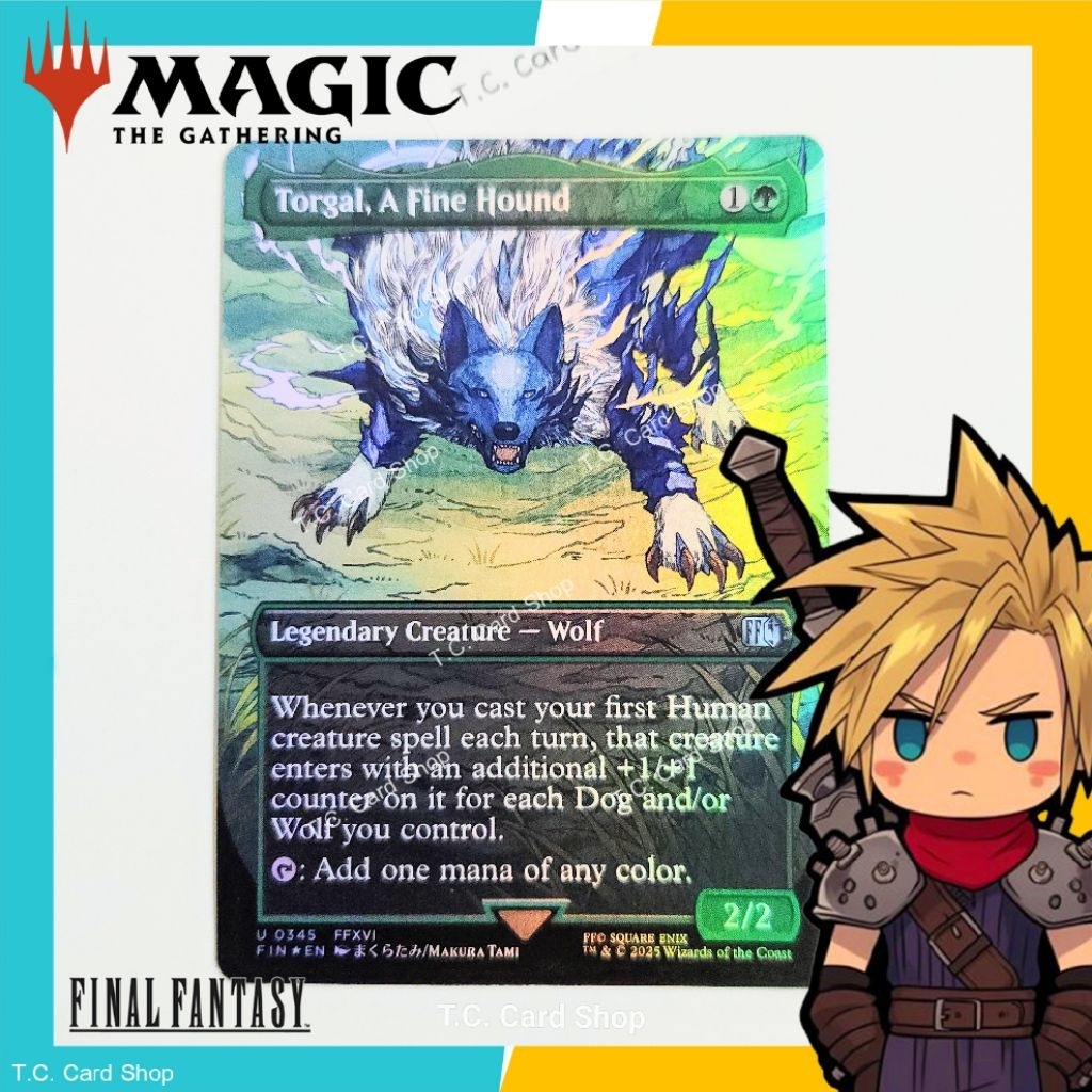 mtg final fantasy wolf Summon: Fenrir [203] [FINAL FANTASY] [Foil]  Face to Face Games that creature enters with an additional +1/+1 counter on it MTG Final Fantasy Sleeves Summon: