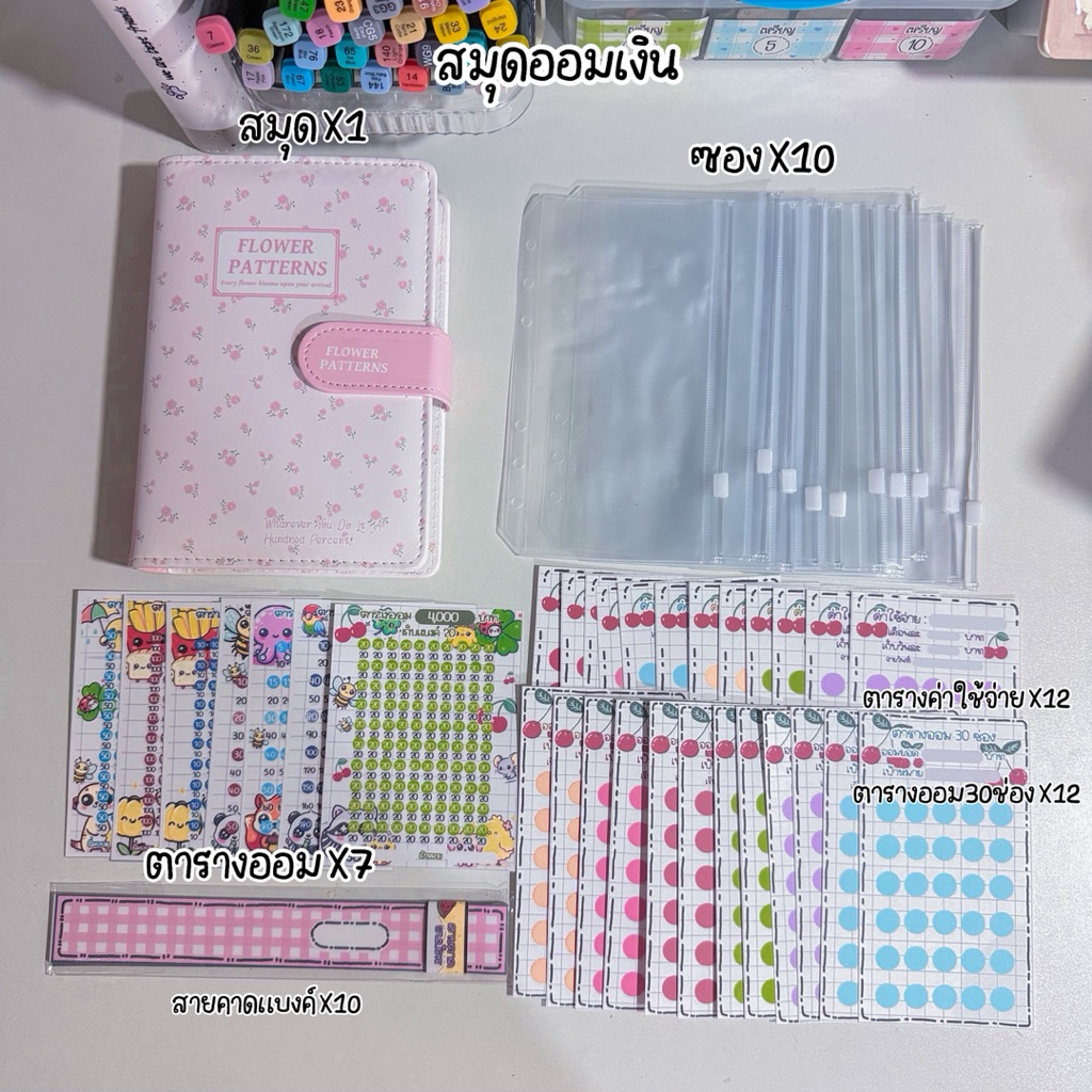 เซตออมเงินD สมุดออมเงิน ได้ครบเซตตามภาพ เลือกปกได้