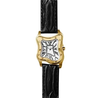 LAPHONT LAURENT WATCH SMALL GOLD CASE LEATHER BAND WHITE DIAL