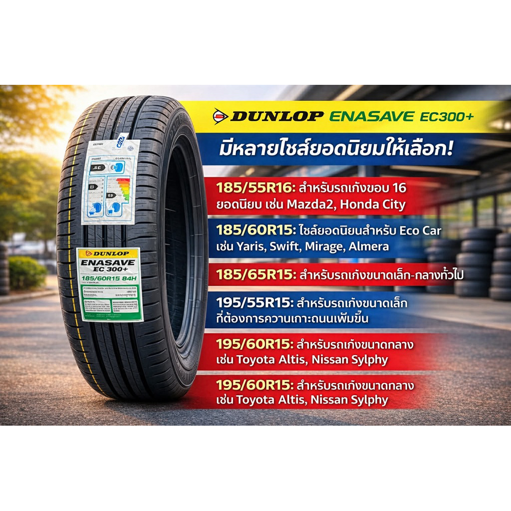 DUNLOP ENASAEV EC300+ 185/55 R16 , 185/60 R15 , 185/65 R15 , 195/60 R15 ...