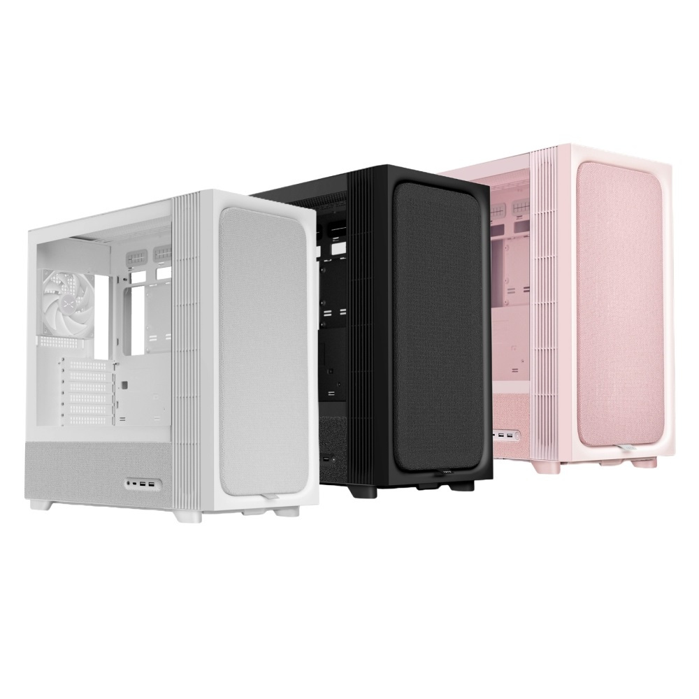 TRYX FLOVA F50 Mid-Tower ATX Case Fabric Finish (Black/White/Pink ...