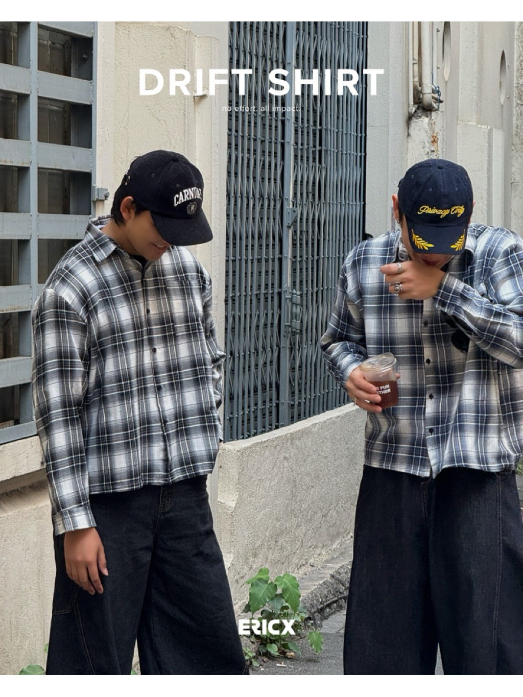 ERICX Drift Shirt เสื้อเชิ้ตลายสก็อตแขนยาว | Shopee Thailand