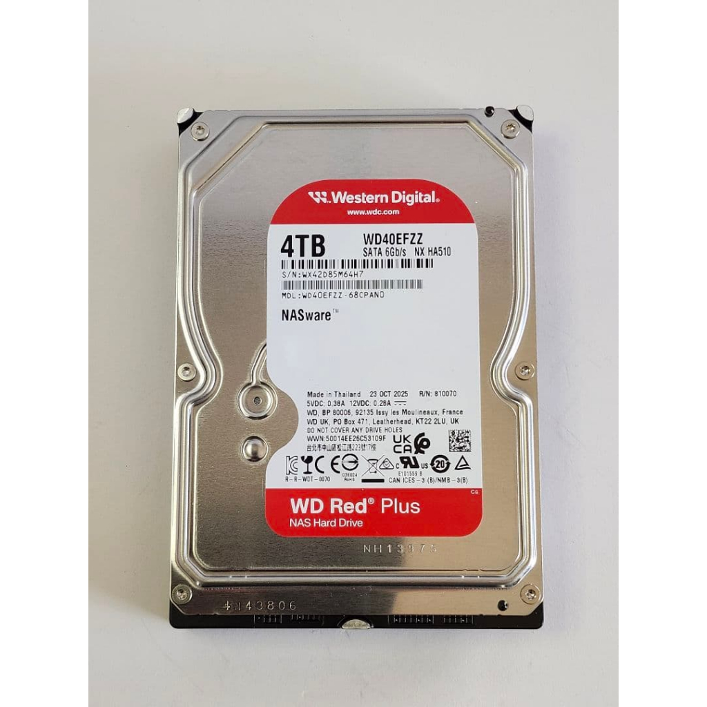4TB HDD WD RED PLUS (5400RPM, 128MB, SATA-3, (WD40EFZZ) | Shopee