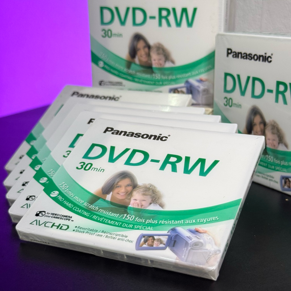 [ของใหม่ในซีล] Panasonic DVD-RW 30 min (8cm) เกรดพรีเมียม สำหรับกล้อง ...