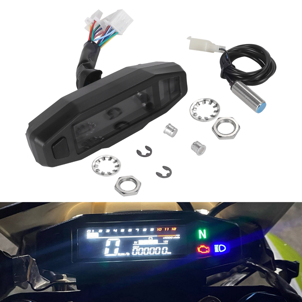 KM/H รถจักรยานยนต์ Digital GPS Speedometer พร้อมไฟเลี้ยวโวลต์มิเตอร์เครื่องวัดน้ํามันเครื่องวัดวามเร็ว