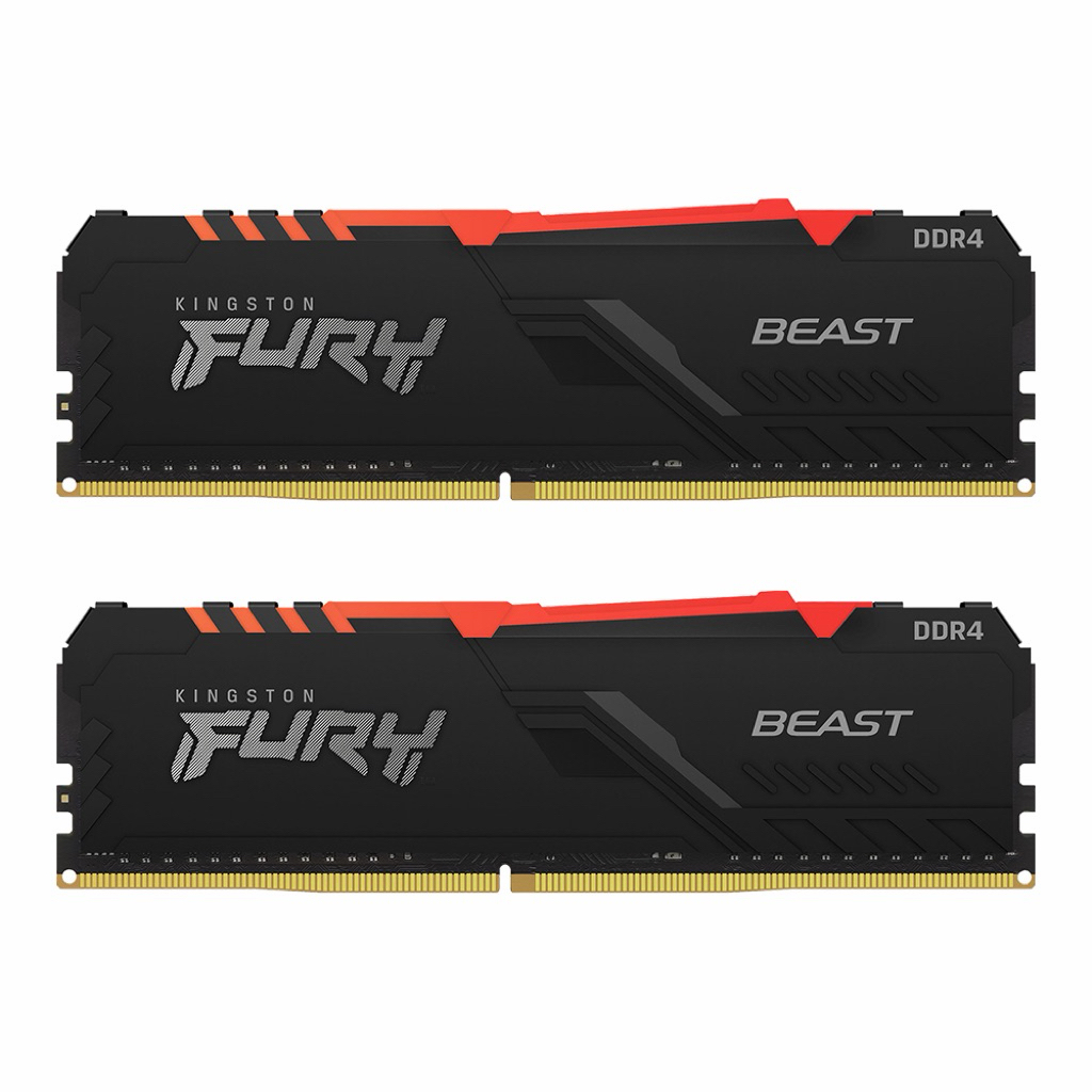 16GB DDR4 3200MHz RAM (หน่วยความจำ) KINGSTON FURY BEAST DDR4 RGB (BLACK ...