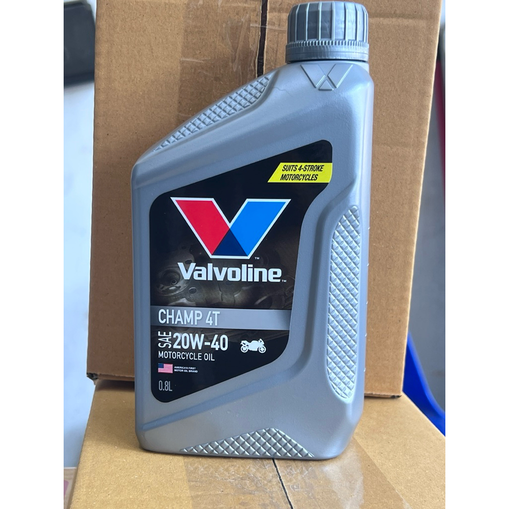 น้ำมันเครื่องมอเตอร์ไซค์ Valvoline Champ 4T 20W-40 ปกป้องเครื่องยนต์และเกียร์ สำหรับรถ 4 จังหวะ