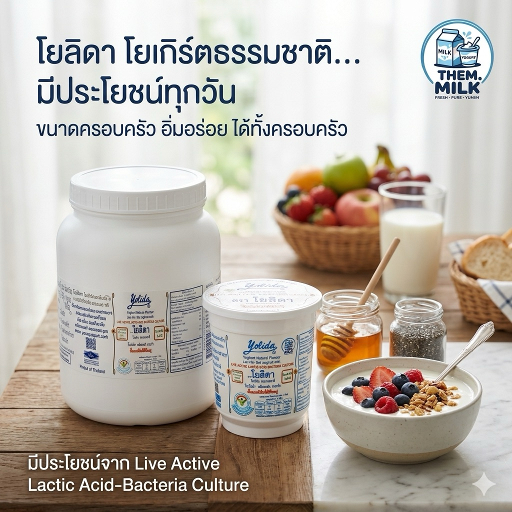 Yolida Yogurt โยลิดาโยเกิร์ตไขมันต่ำธรรมชาติ | Shopee Thailand