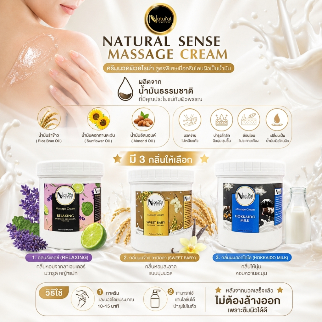 ครีมนวดตัวอโรม่า บำรุงผิว เกรดพรีเมี่ยม ผลิตภัณฑ์สปาชั้นนำ Natural ...