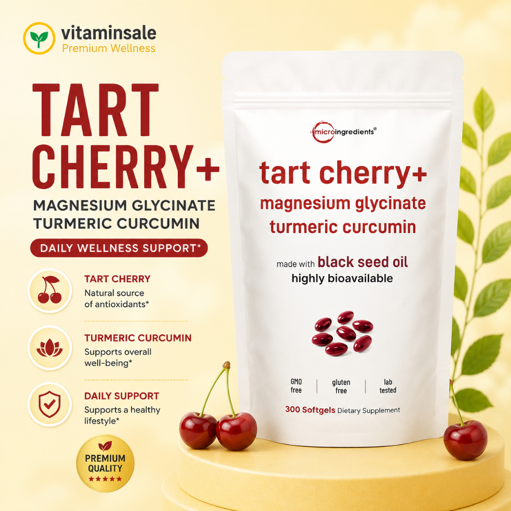 Tart Cherry+ Magnesium Glycinate Curcumin Black Seed Oil 300 Softgels ...