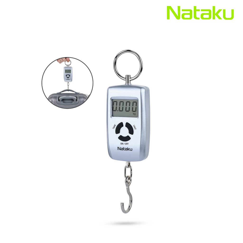 Nataku ที่ชั่งกระเป๋า เครื่องชั่งกระเป๋าเดินทาง เครื่องชั่งพกพา Digital Pocket scale ชั่งได้ 45kg แม่นยำสูง