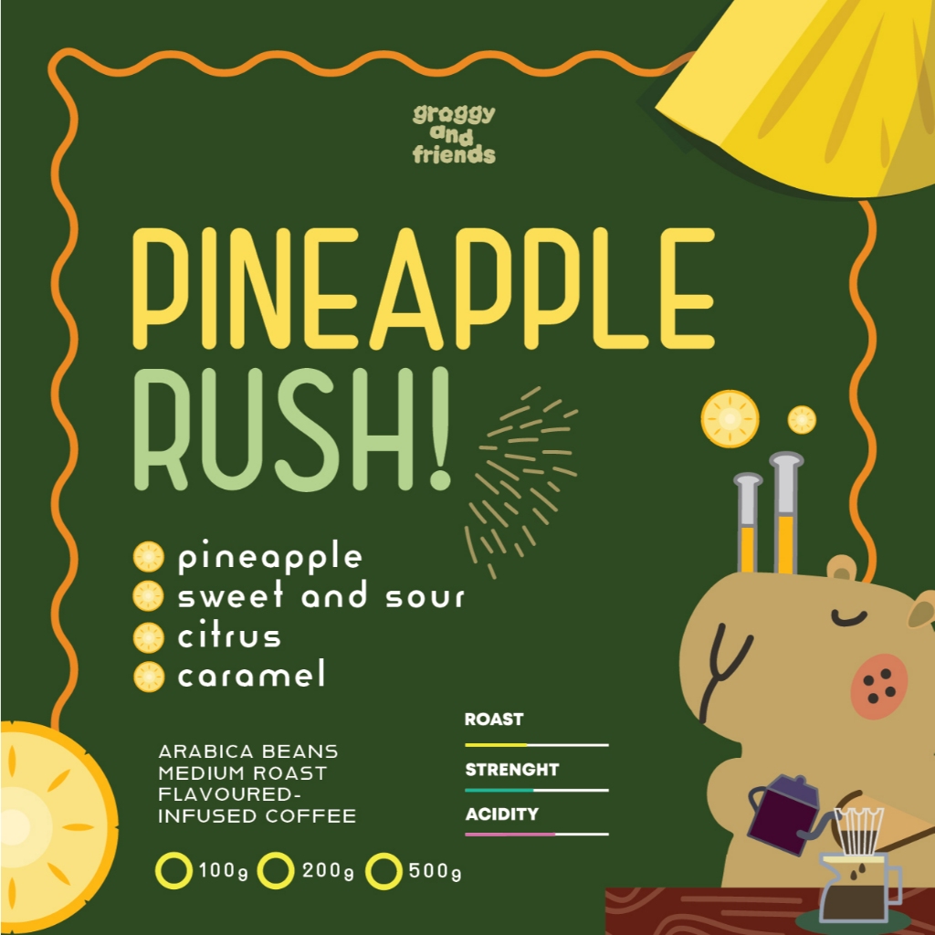 Pineapple Rush! - เมล็ดกาแฟ Flavour Coffee groggy and friends | Shopee ...