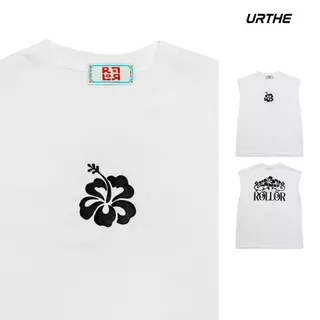 URTHE - เสื้อแขนกุด สกรีนลาย Oversize รุ่น CHABA AP DAET SLEEVELESS SHIRT