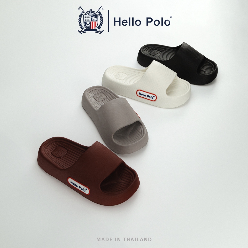 Hello Polo รองเท้าแตะผู้หญิง พื้นหนา อ่อนนุ่ม วัสดุ EVA กันลื่นและทนทาน ดีไซน์เรียบง่าย