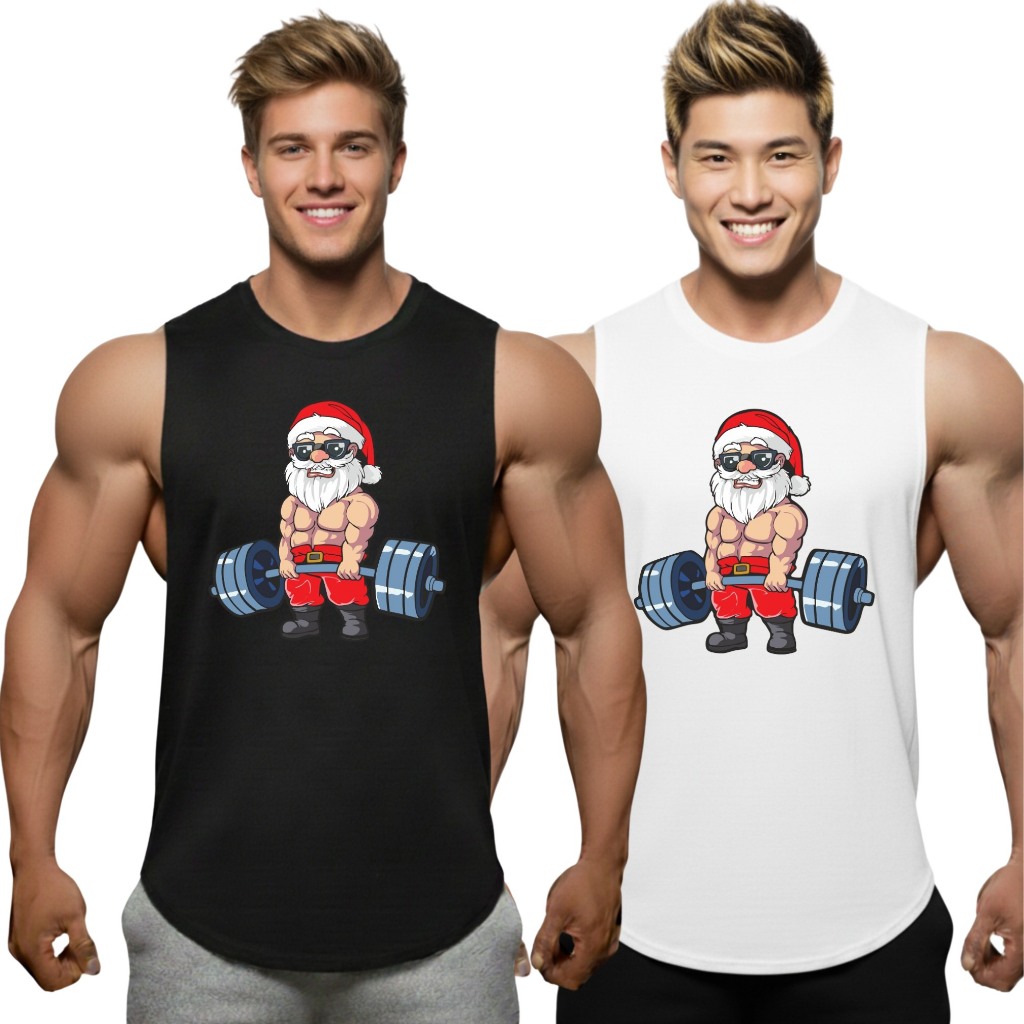แซนต้า Muscle Santa เสื้อแขนกุดเว้าแขนกว้าง Drop Arm Sleeveless Muscle ...