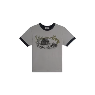 Vixen Ringer Tee Vintage Gray เสื้อยืดแขนจั๊ม สีเทา
