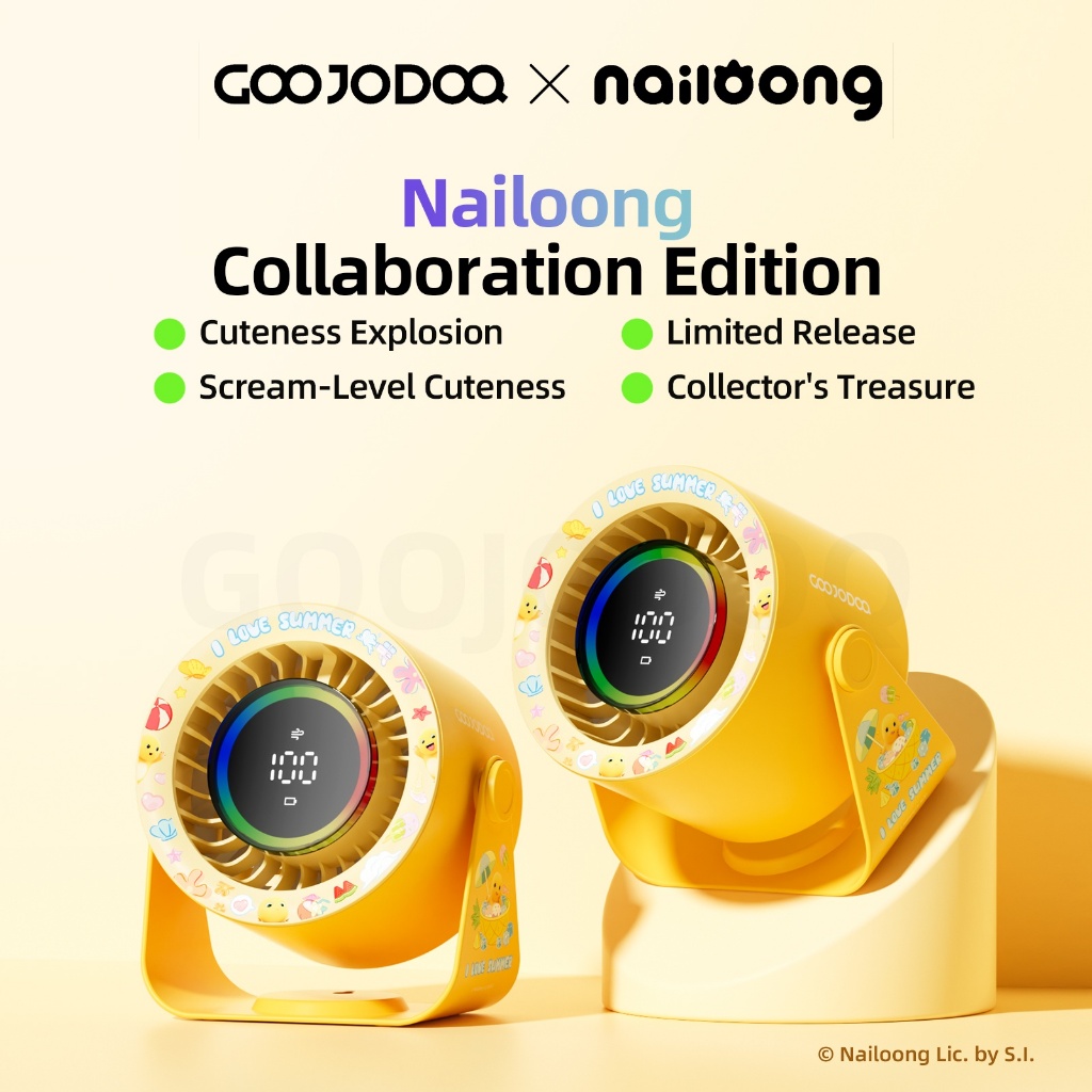 GOOJODOQ GFS008 x Nailoong High-speed Quiet Fan 2-in-1 Wall-mounted ...