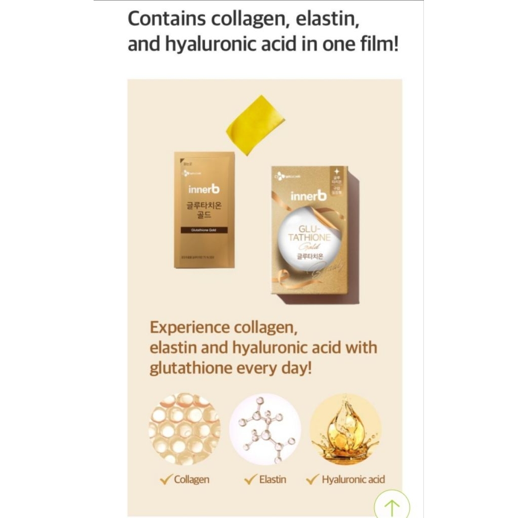 innerb glutathione exp.2027​Innerb Glutathione Gold 30 Sheetsกลูต้า​แบบแผ่น