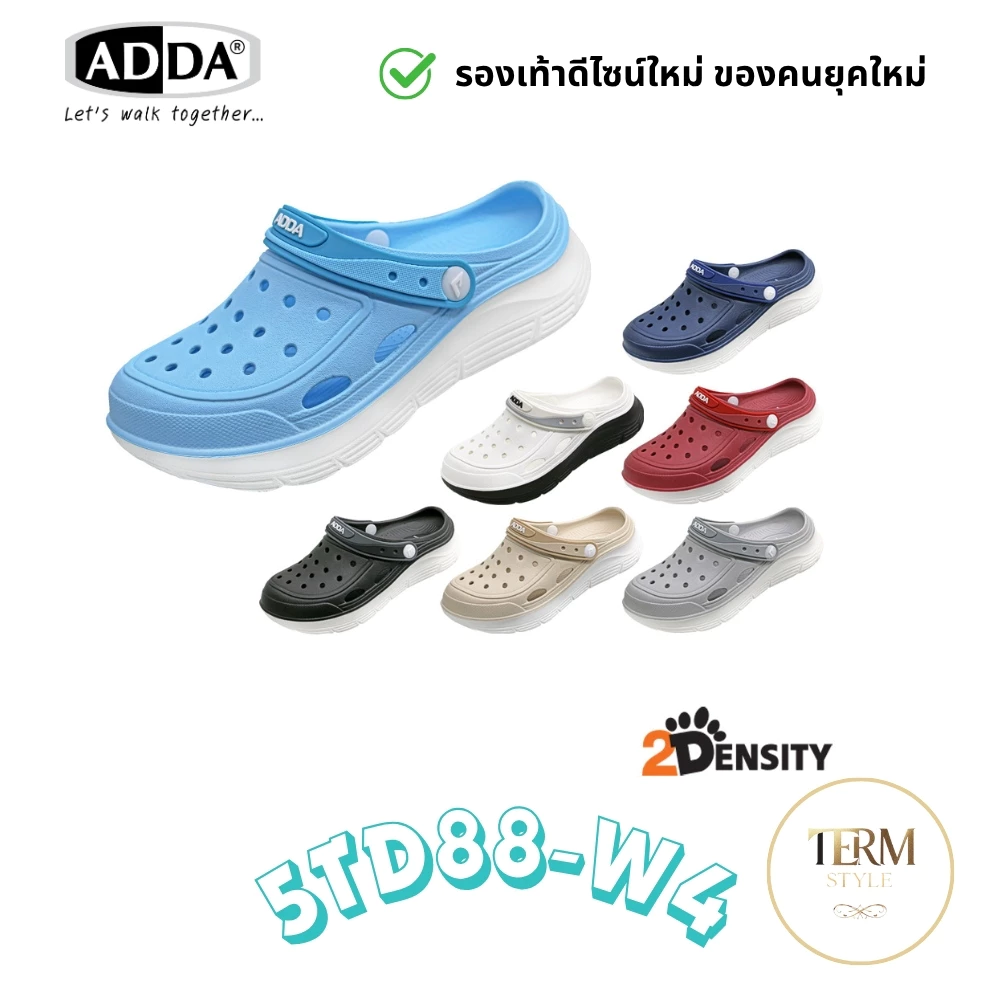 ADDA 5TD88-W4 รองเท้าหัวโตผู้หญิง 2Density พื้นนุ่ม สายรัดส้น ลุยน้ำได้ ของแท้