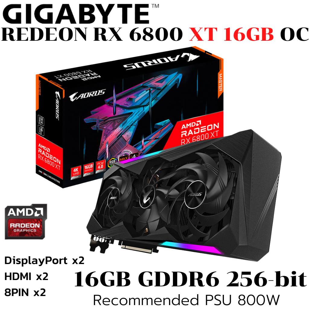 Gigabyte AORUS Radeon RX 6800 XT MASTER – 16GB GDDR6, RDNA 2, 4K Gaming, Met LCD-display