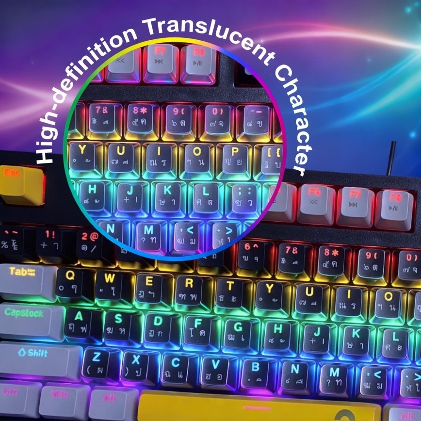OKER MECHANICAL MINI คีย์บอร์ดไฟเรืองแสงหัวเสียบ USB รุ่น K98 มีไฟRGB สวิตซ์ Blue Switch