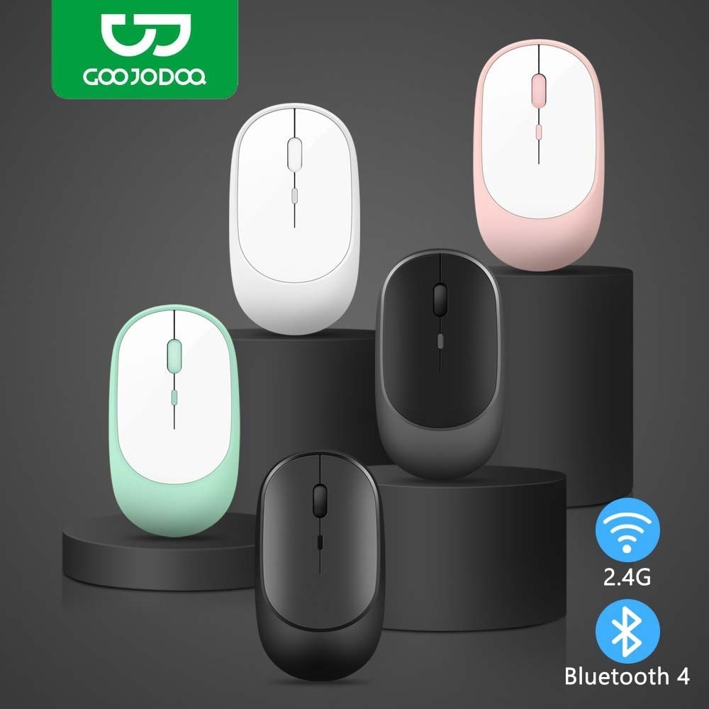 GOOJODOQ เมาส์ไร้สาย พร้อม บลูทูธ 4.0 Usb เมาส์ 3 สามารถปรับ Dpi สำหรับ Pc คอมพิวเตอร์ Mouse